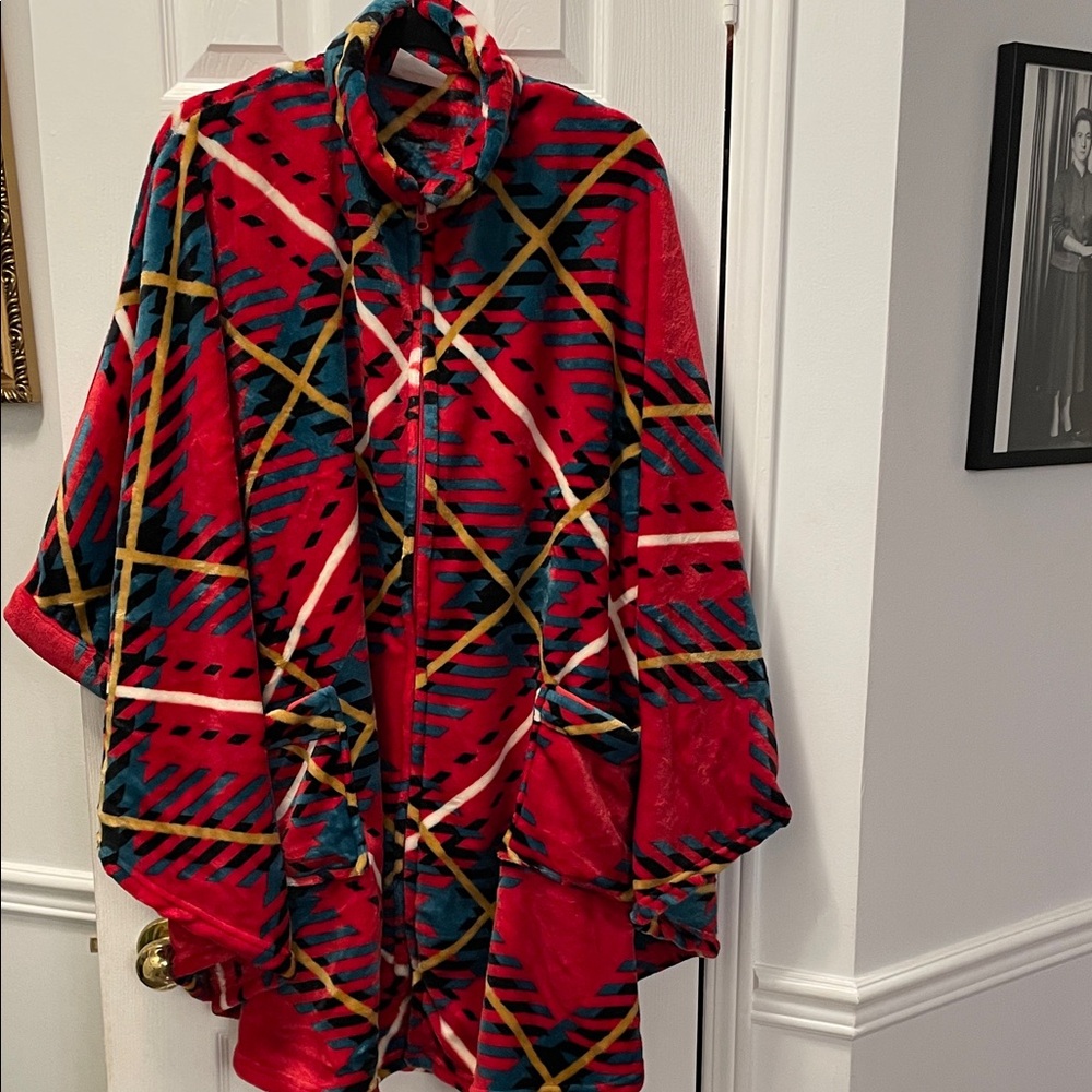 Dream Haven Vibrant Plaid Fleece Wrap
